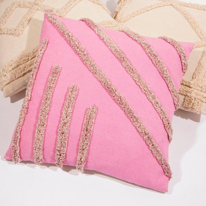 Linen Connections Tassel Hand Tufted Cushion Cover Moroccan Boho 'Shaggy' Beni Ourain Style Cushion Cover   Berber Style Cushion Cover CC174