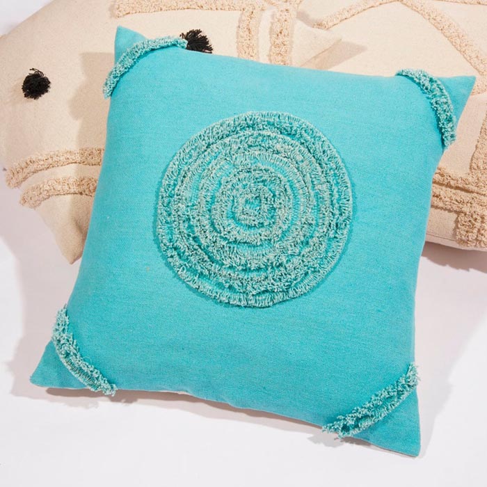 Linen Connections Tassel Hand Tufted Cushion Cover Moroccan Boho 'Shaggy' Beni Ourain Style Cushion Cover   Berber Style Cushion Cover CC175