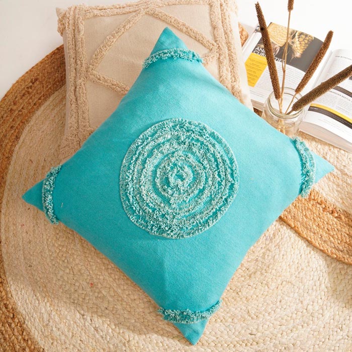 Linen Connections Tassel Hand Tufted Cushion Cover Moroccan Boho 'Shaggy' Beni Ourain Style Cushion Cover   Berber Style Cushion Cover CC175