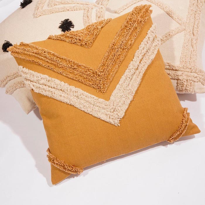 Linen Connections Tassel Hand Tufted Cushion Cover Moroccan Boho 'Shaggy' Beni Ourain Style Cushion Cover   Berber Style Cushion Cover CC176