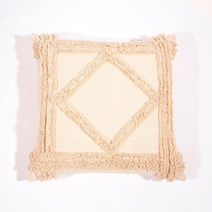 Linen Connections Tassel Hand Tufted Cushion Cover Moroccan Boho 'Shaggy' Beni Ourain Style Cushion Cover   Berber Style Cushion Cover CC177