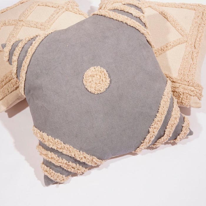 Linen Connections Tassel Hand Tufted Cushion Cover Moroccan Boho 'Shaggy' Beni Ourain Style Cushion Cover   Berber Style Cushion Cover CC178