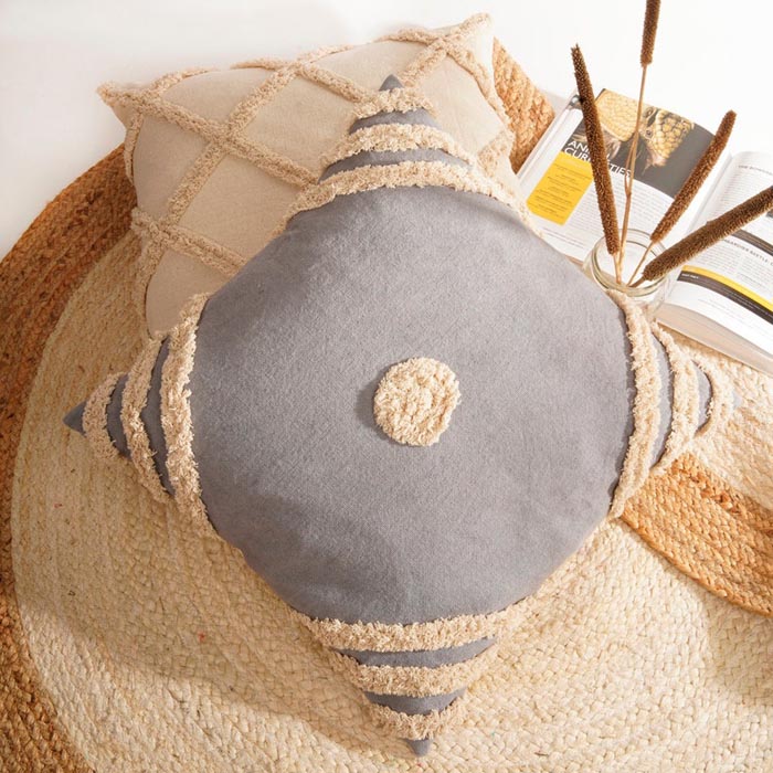 Linen Connections Tassel Hand Tufted Cushion Cover Moroccan Boho 'Shaggy' Beni Ourain Style Cushion Cover   Berber Style Cushion Cover CC178