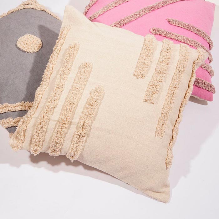 Linen Connections Tassel Hand Tufted Cushion Cover Moroccan Boho 'Shaggy' Beni Ourain Style Cushion Cover   Berber Style Cushion Cover CC184