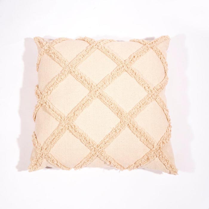 Linen Connections Tassel Hand Tufted Cushion Cover Moroccan Boho 'Shaggy' Beni Ourain Style Cushion Cover   Berber Style Cushion Cover CC186