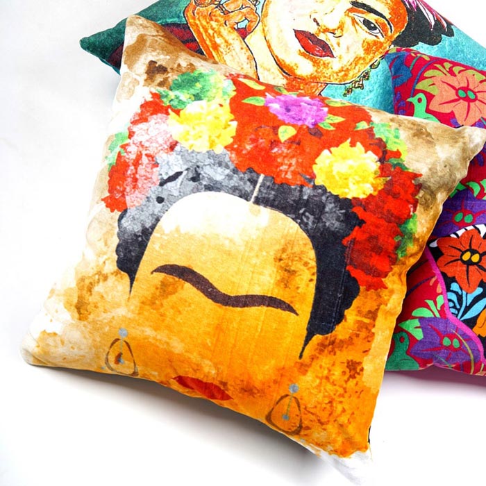 Mexican Painter Pillow Case, Frida Floral Decorative Cushion, Mexican Painter Art Garden Country Mexico Muertes Cushion Cover CC60