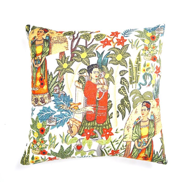 Mexican Painter Pillow Case, Frida Floral Decorative Cushion, Mexican Painter Art Garden Country Mexico Muertes Cushion Cover CC61