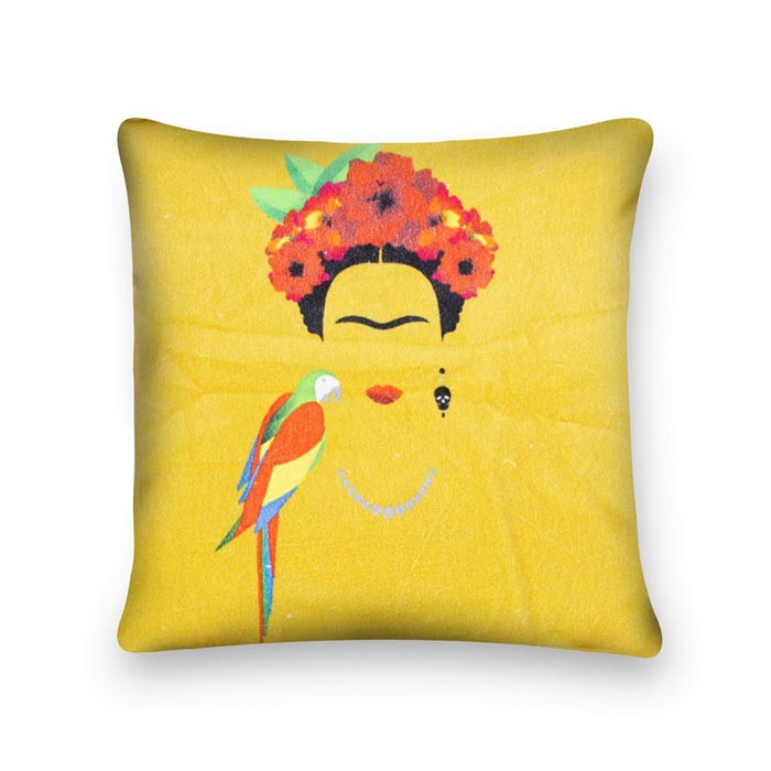 Mexican Painter Pillow Case, Frida Floral Decorative Cushion, Mexican Painter Art Garden Country Mexico Muertes Cushion Cover CC73