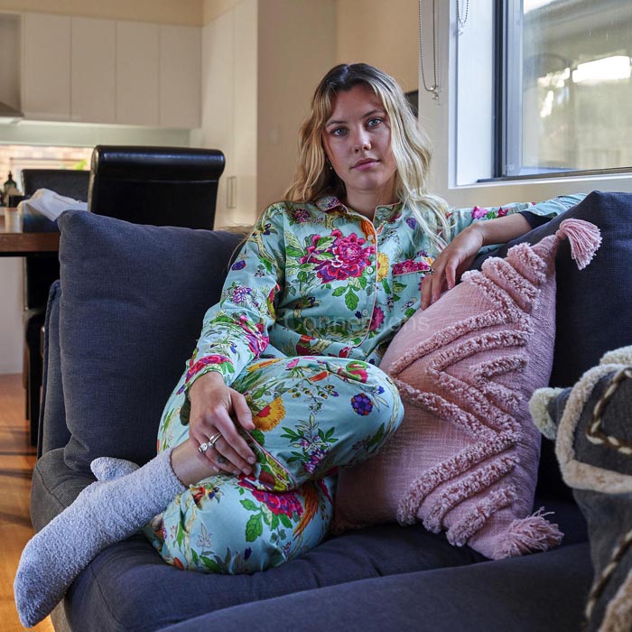 PJ SET LOUNGEWEAR FLORAL BLUES SET INCLUDES 4 SIZES S,M,L,XL PJ1