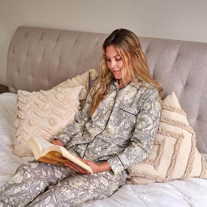 PJ Set Lounge Wear Multi Coloured Beige Block Print Includes 4 Sizes - S,M,L,XL PJ28