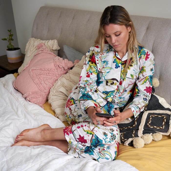 PJ Set Lounge Wear White Floral Includes 4 sizes - S,M,L,XL PJ14