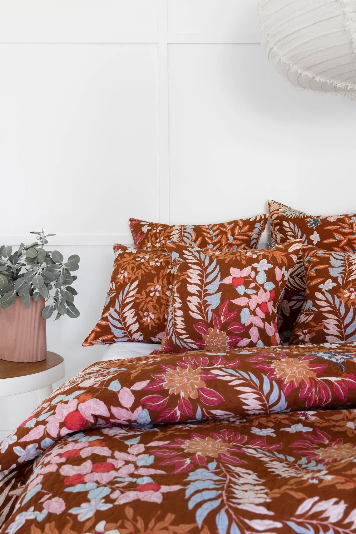 Floral Cotton Quilt Throw Bedspread Block Print Quilt Indian Quilt Comforter Duvet Cover Quilt Gift - Rust cherry monkey