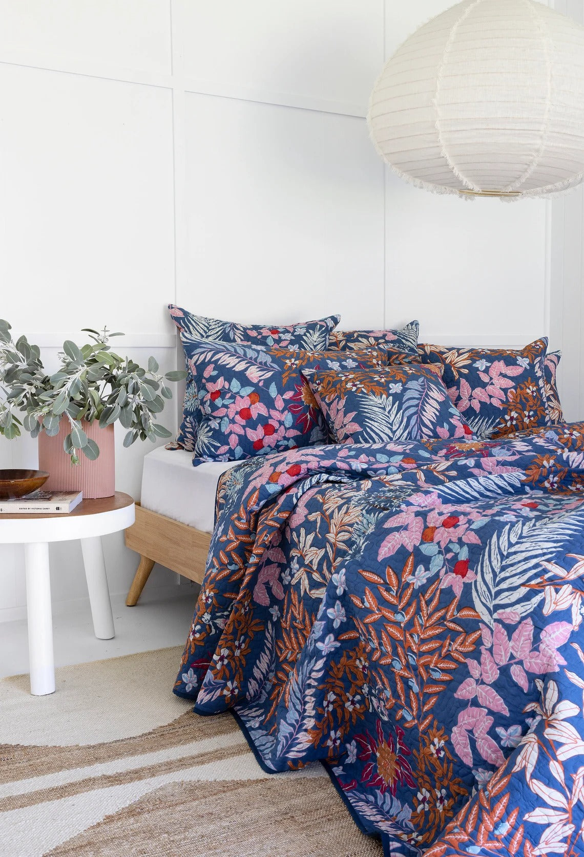 Floral Cotton Quilt Throw Bedspread Block Print Quilt Indian Quilt Comforter Duvet Cover Quilt Gift - Grey Cherry Monkey