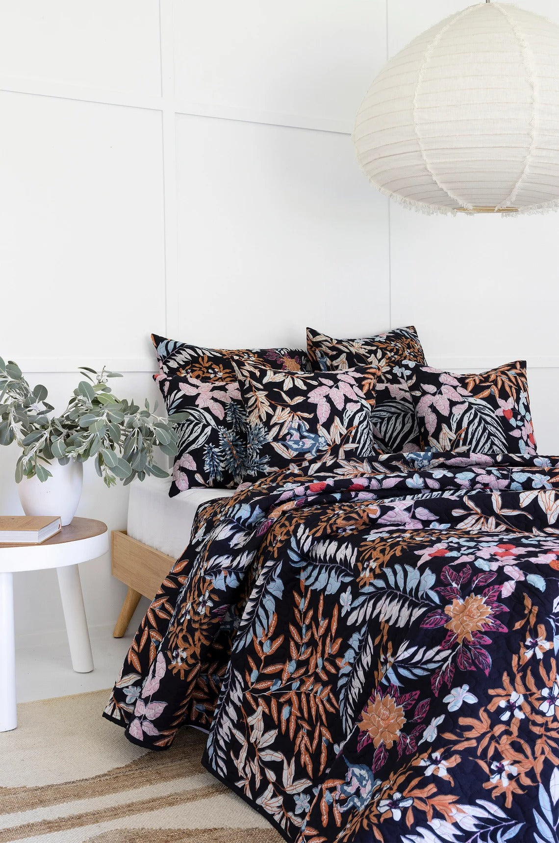 Floral Cotton Quilt Throw Bedspread Block Print Quilt Indian Quilt Comforter Duvet Cover Quilt Gift - Black Cherry Monkey