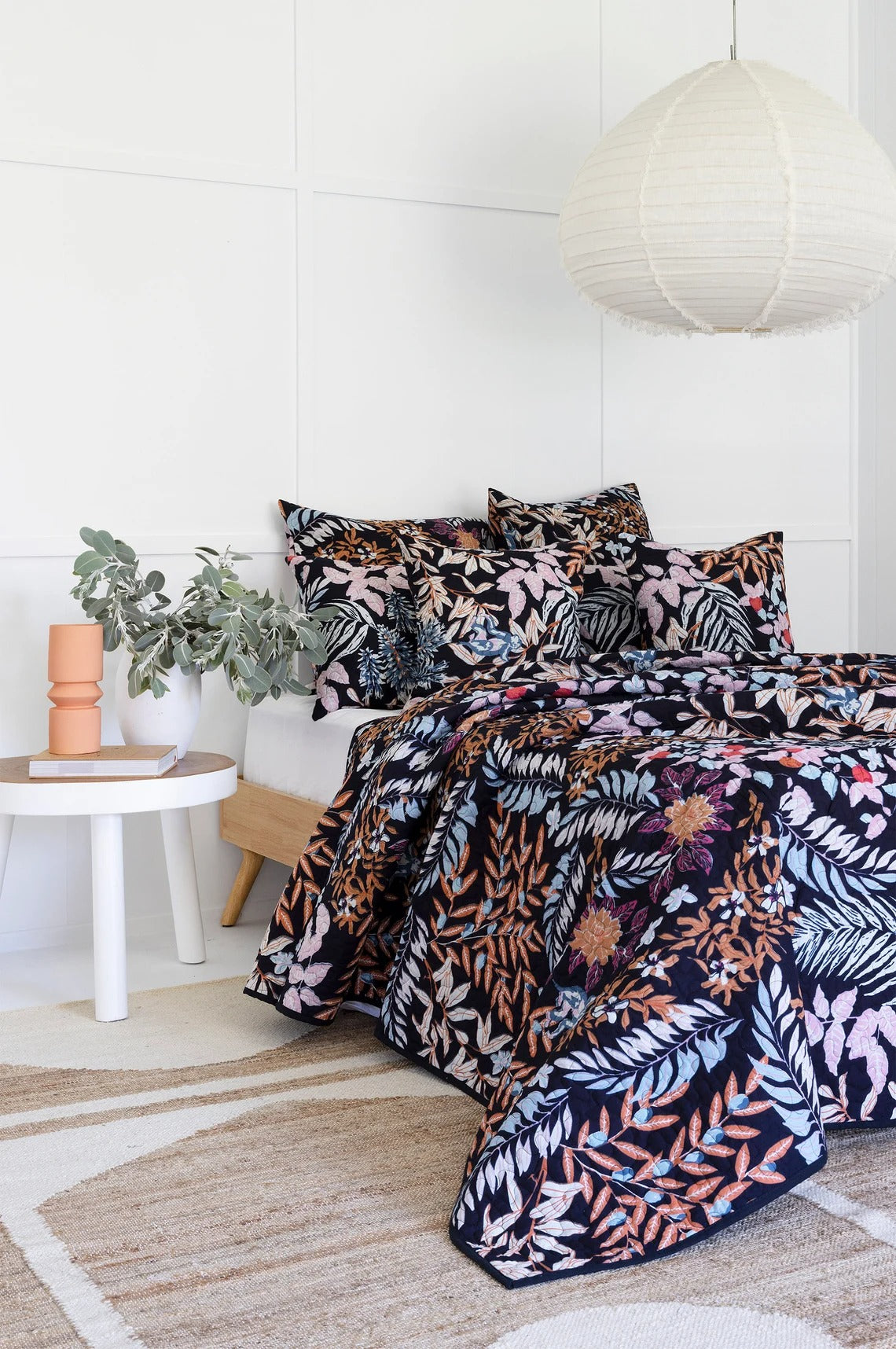 Floral Cotton Quilt Throw Bedspread Block Print Quilt Indian Quilt Comforter Duvet Cover Quilt Gift - Black Cherry Monkey