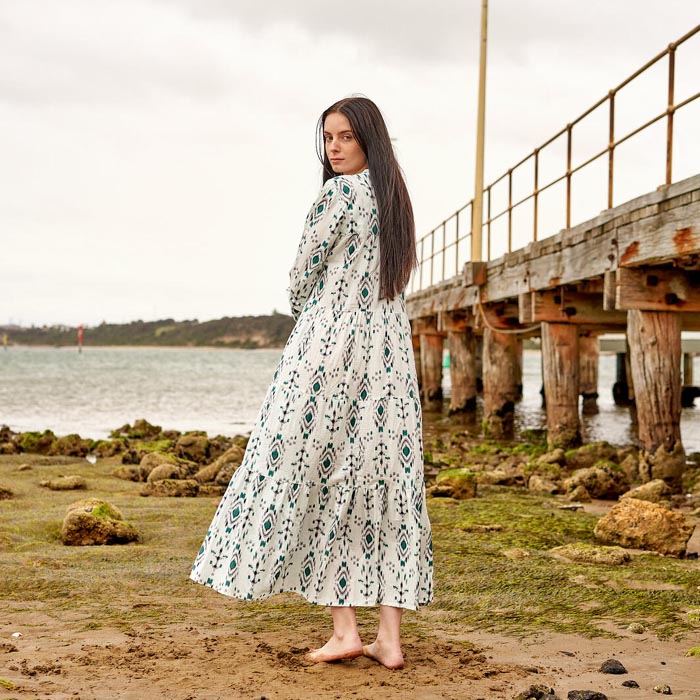 Set of 2 Cotton Maxi Dress Summer Dress Boho dress Long Boho Dress Block Print Price includes 2 Sizes S,M,L,XL BD19