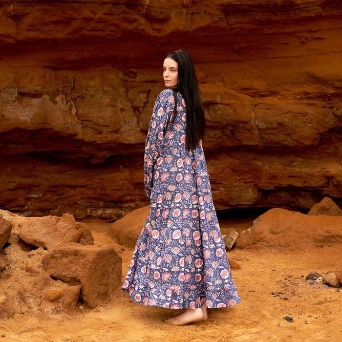 Set of 2 Cotton Maxi Dress Summer Dress Boho dress Long Boho Dress Block Printed Price includes 2 Sizes S,M,L,XL BD22