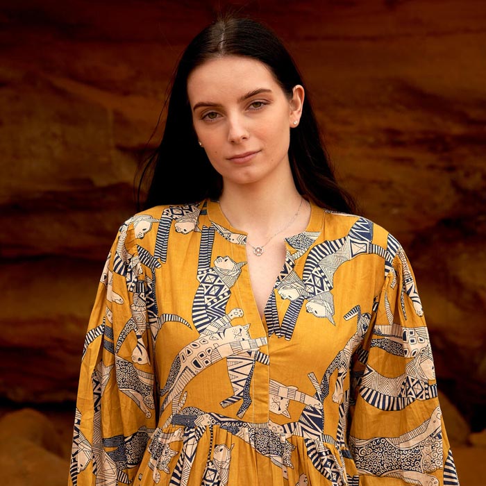 Set of 2 Cotton Maxi Dress Summer Dress Boho dressLong Boho Dress Aztec Mustard Price includes 2 Sizes S,M,L,XL BD10