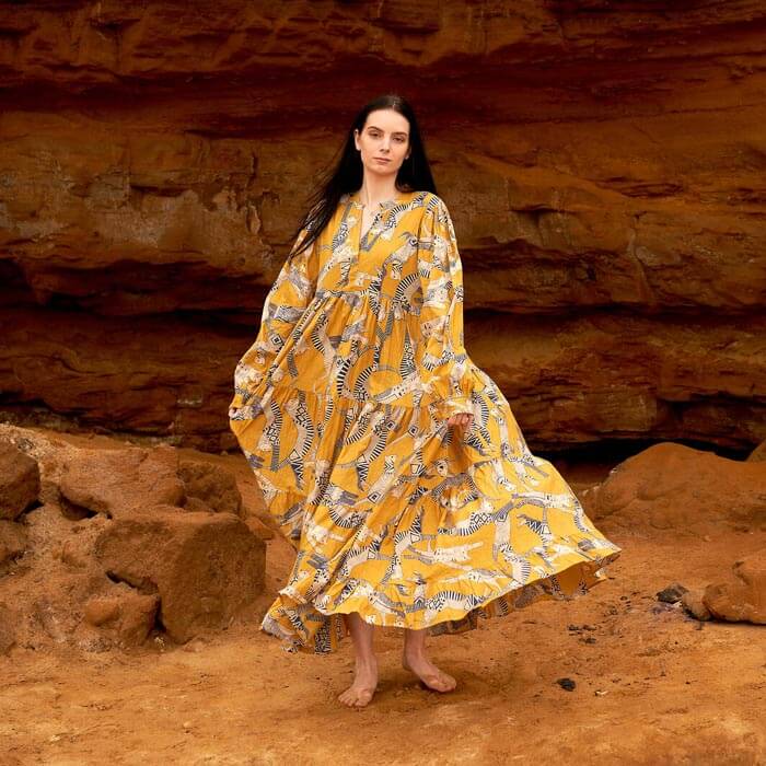 Set of 2 Cotton Maxi Dress Summer Dress Boho dressLong Boho Dress Aztec Mustard Price includes 2 Sizes S,M,L,XL BD10