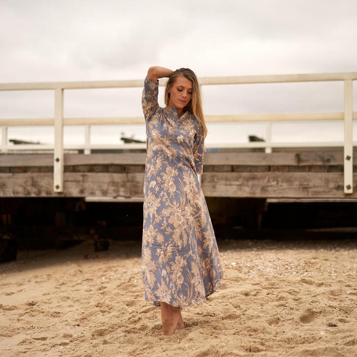 Set of 2 Umbrella Dresses Summer Dress Boho dress Long Boho Dress Blue Floral Print Price includes 2 Sizes S,M,L,XL BD29