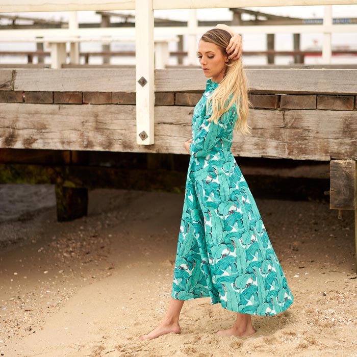 Set of 2 Umbrella Dresses Summer Dress Boho dress Long Boho Dress Leave Print Price includes 2 Sizes S,M,L,XL BD32