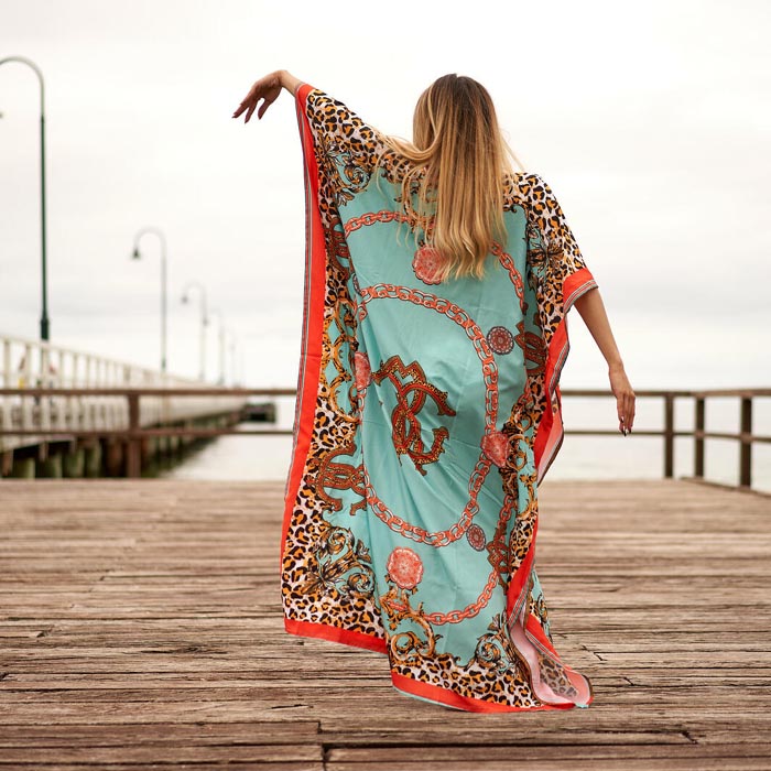 Silk Blend kaftan for women Long Caftan Resort Wear Vacation Beach Dress Boho Silk Dress Kaftan Floral SK03