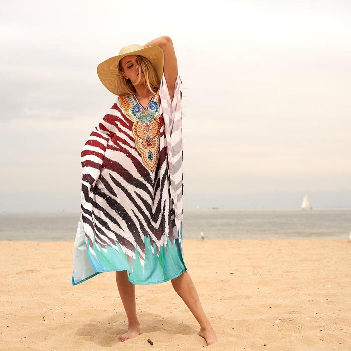 Silk Blend kaftan for women Long Caftan Resort Wear Vacation Beach Dress Boho Silk Dress Kaftan Floral SK06