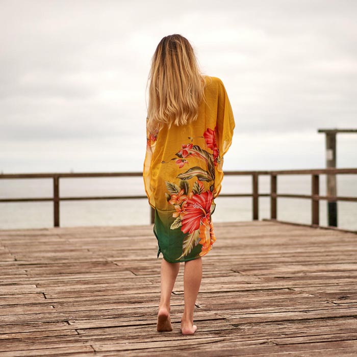 Silk Blend kaftan for women Long Caftan Resort Wear Vacation Beach Dress Boho Silk Dress Kaftan Floral SK11