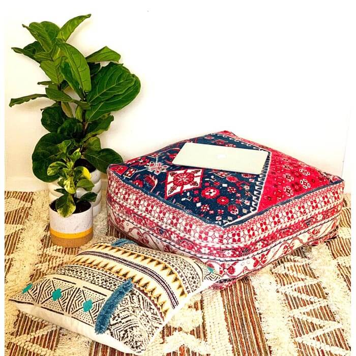 Stunning Moroccan Cushion Cover, Pouf, Beanbag, Yoga Meditation Cushion, Linen Connections, Ottoman, Footstool, Home Decor Gift OT19