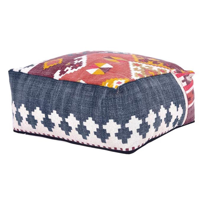 Stunning Moroccan Cushion, Handwoven kilim pouf, Beanbag, Yoga Meditation Cushion, Linen Connections, Ottoman, Footstool, Home Decor Gift OT05