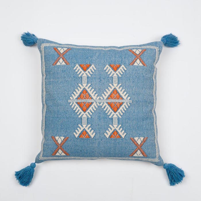 Tassels Linen Cushion Cover 50x50cm Beige Pillow Cover Handmade Boho rustic decor cream Moroccan Cushions Hand Tufted Cushion Lumbar Pillow CC201