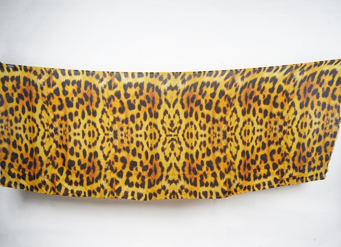 Silk Modal Scarf, long all season scarf in luxurious fabric blend, shawl and wrap, accessories for women, gifts for her, summer scarf, shawl - Yellow/Black
