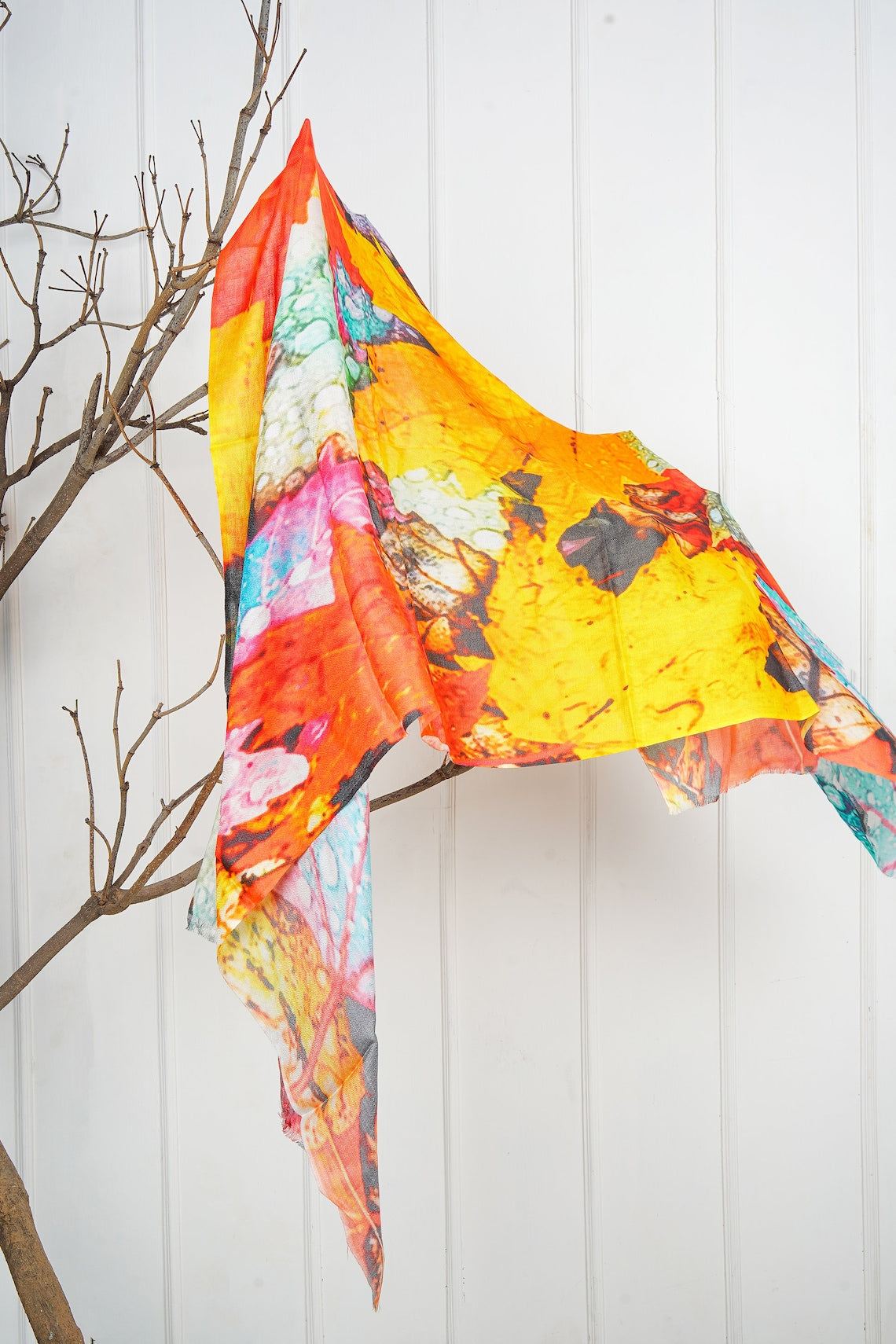 Silk Modal Scarf, long all season scarf in luxurious fabric blend, shawl and wrap, accessories for women, gifts for her, summer scarf, shawl - Yellow