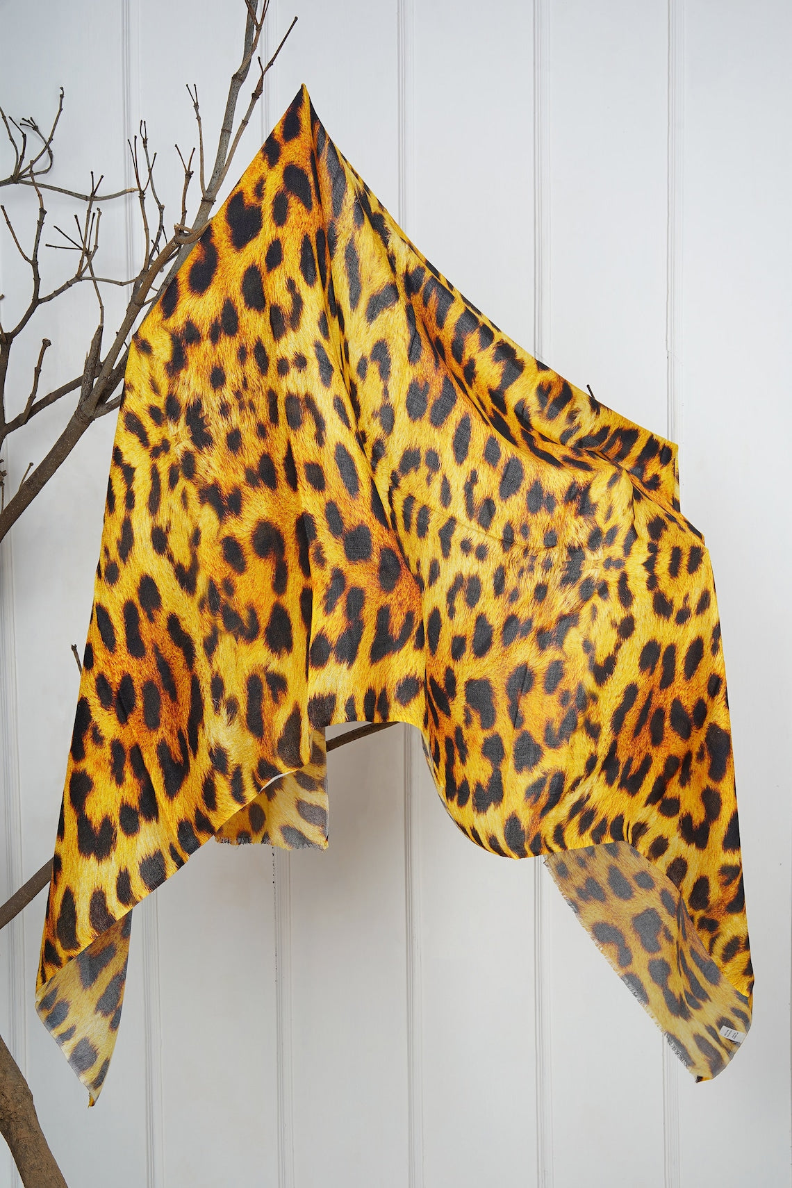 Silk Modal Scarf, long all season scarf in luxurious fabric blend, shawl and wrap, accessories for women, gifts for her, summer scarf, shawl - Yellow/Black