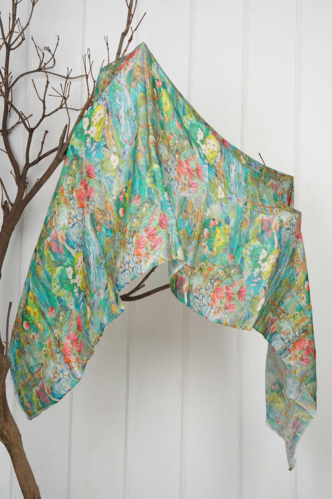 Silk Modal Scarf, long all season scarf in luxurious fabric blend, shawl and wrap, accessories for women, gifts for her, summer scarf, shawl - Mint Green